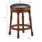 Set of 2 Swivel Leather Padded Bar Dining Stool with Footrest